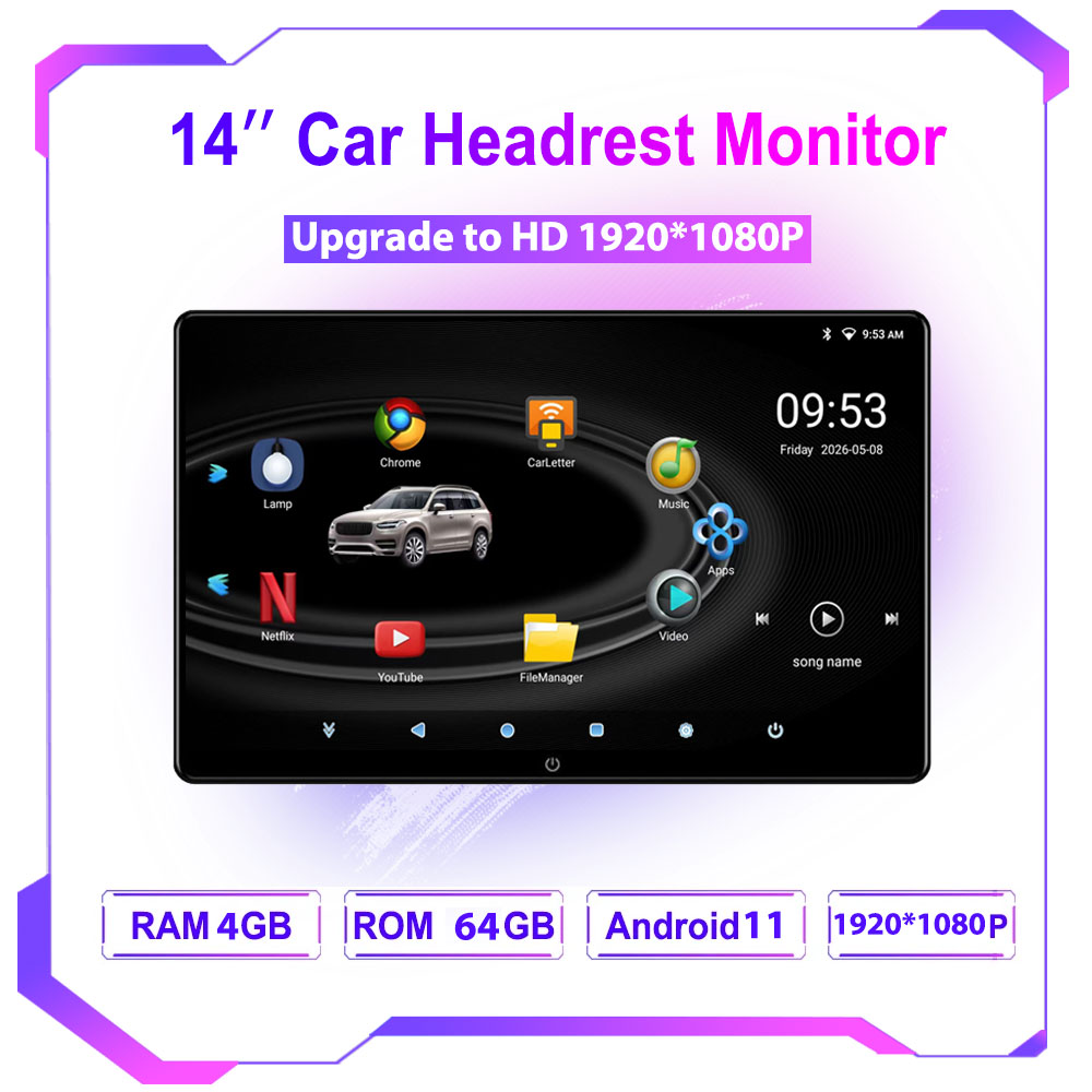 Monitor Stand - 14-дюймовый Android-монитор для подголовника Incell, экран-планшет