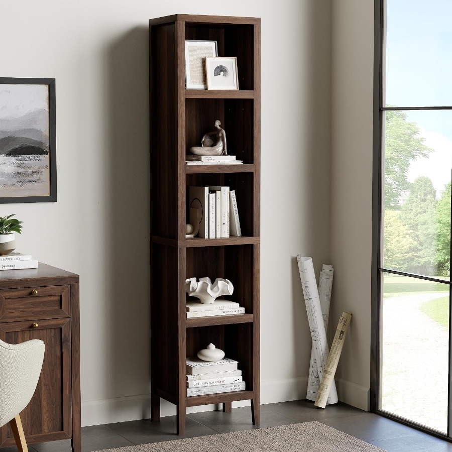 Bookshelf - Высокая узкая книжная полка, 5-уровневая витрина